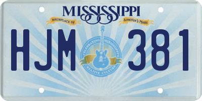 MS license plate HJM381