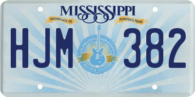 MS license plate HJM382