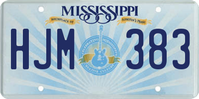 MS license plate HJM383
