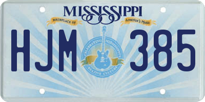 MS license plate HJM385