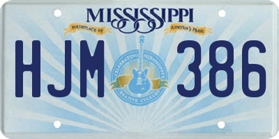 MS license plate HJM386