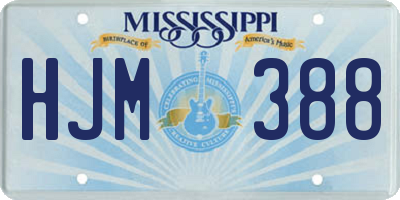 MS license plate HJM388