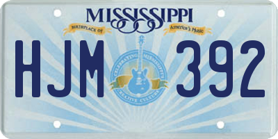 MS license plate HJM392