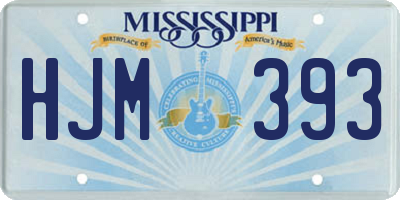 MS license plate HJM393