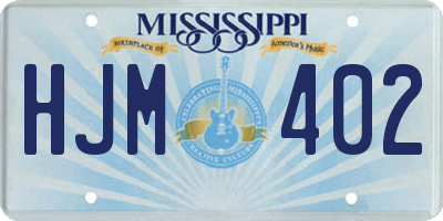 MS license plate HJM402