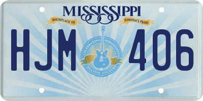 MS license plate HJM406