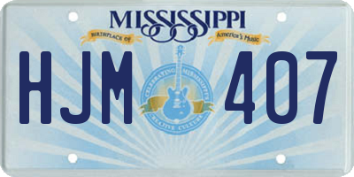 MS license plate HJM407