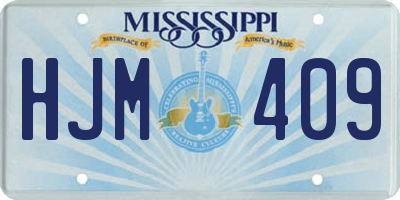 MS license plate HJM409