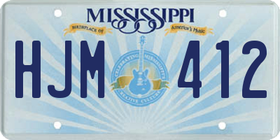 MS license plate HJM412