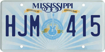 MS license plate HJM415