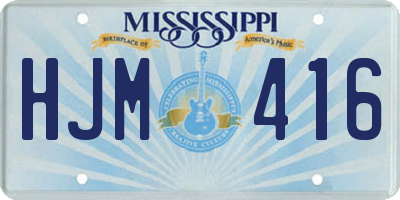 MS license plate HJM416
