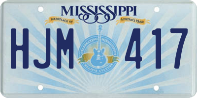 MS license plate HJM417