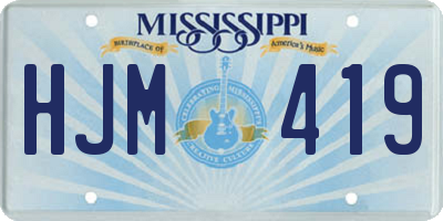 MS license plate HJM419