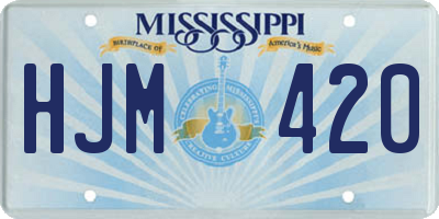 MS license plate HJM420