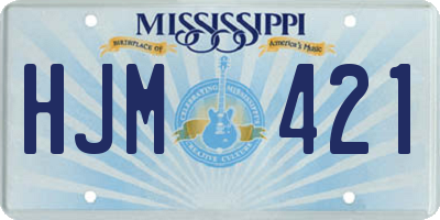 MS license plate HJM421