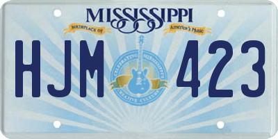 MS license plate HJM423