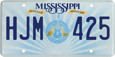 MS license plate HJM425
