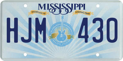 MS license plate HJM430