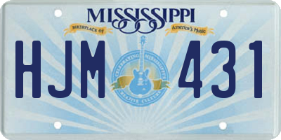 MS license plate HJM431