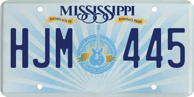 MS license plate HJM445