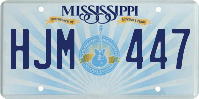 MS license plate HJM447
