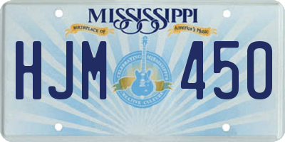 MS license plate HJM450