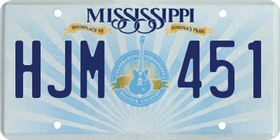 MS license plate HJM451