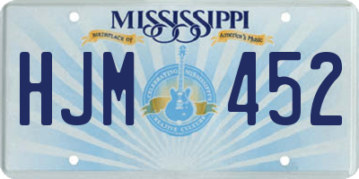MS license plate HJM452