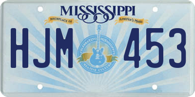 MS license plate HJM453