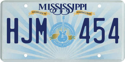 MS license plate HJM454