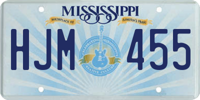 MS license plate HJM455