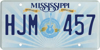 MS license plate HJM457
