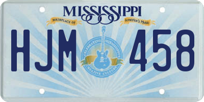 MS license plate HJM458