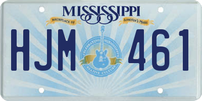 MS license plate HJM461