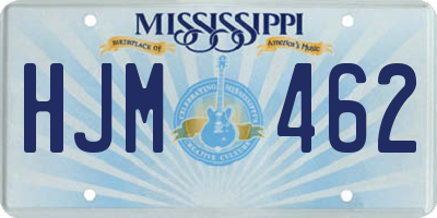 MS license plate HJM462