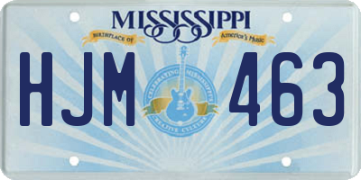 MS license plate HJM463