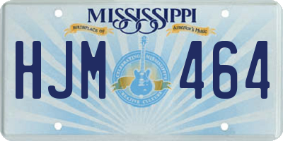 MS license plate HJM464