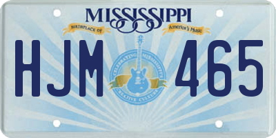 MS license plate HJM465