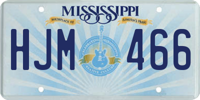 MS license plate HJM466