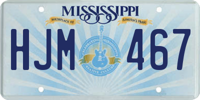 MS license plate HJM467