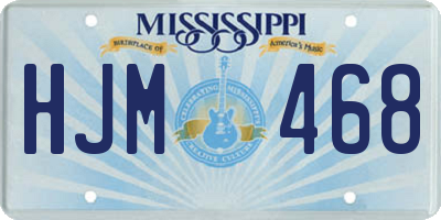 MS license plate HJM468