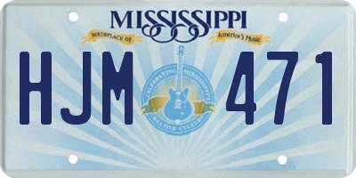 MS license plate HJM471