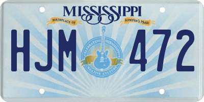 MS license plate HJM472