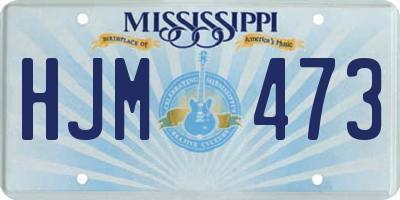 MS license plate HJM473