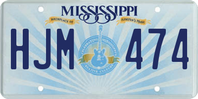 MS license plate HJM474