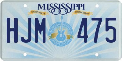 MS license plate HJM475