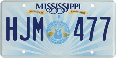 MS license plate HJM477
