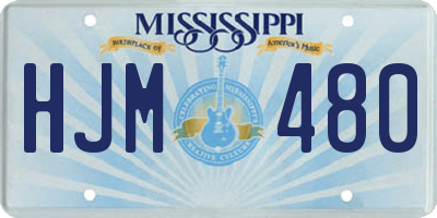 MS license plate HJM480