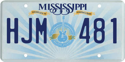 MS license plate HJM481