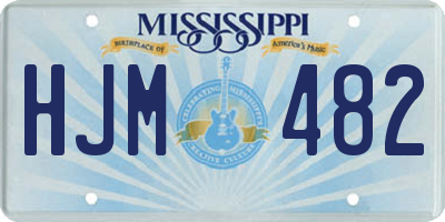 MS license plate HJM482